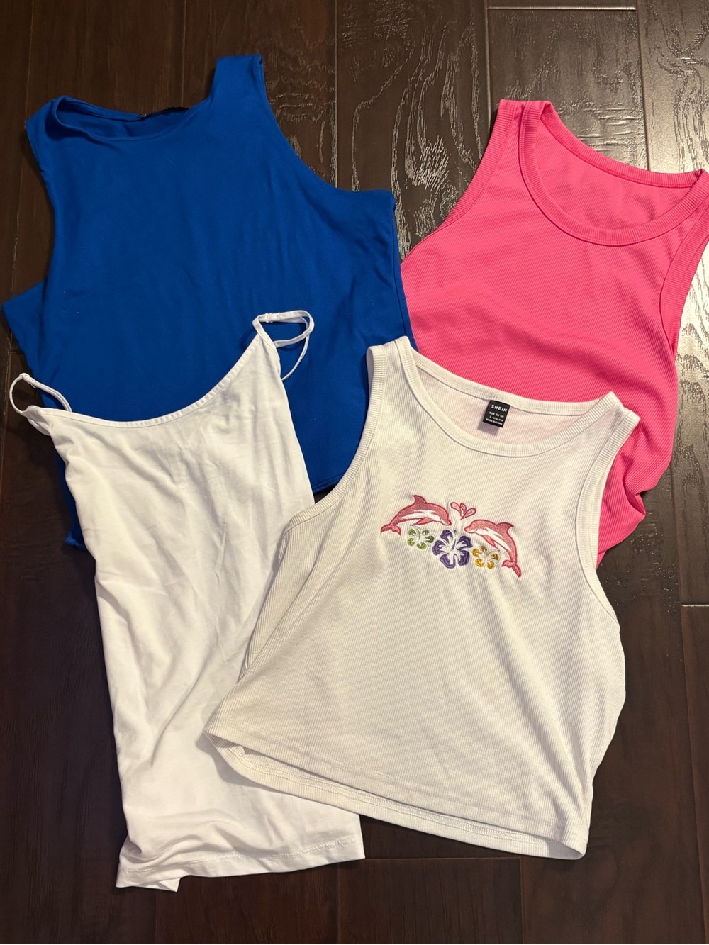 Women’s Tank Top Set - Blue, Pink & White Mix